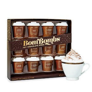 BomBombs Mini Hot Chocolate Gift Set in Signature Brown Packaging, Dessert Flavors Include Rocky Road, Cookie Butter, Pumpkin Pie & More, Set of 12 - 1 of 4