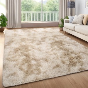 TROPOW Large Fluffy Living Room Area Rug Soft Plush Bedroom Throw Carpet Modern Solid Color Shaggy Rug Non Slip Non Shedding Fuzzy Faux Fur Area Rug - 1 of 4
