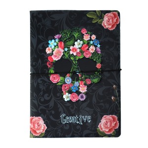 Unique Bargains Floral Skulls Passport Holder Charcoal Gray 1 Pc - 1 of 4