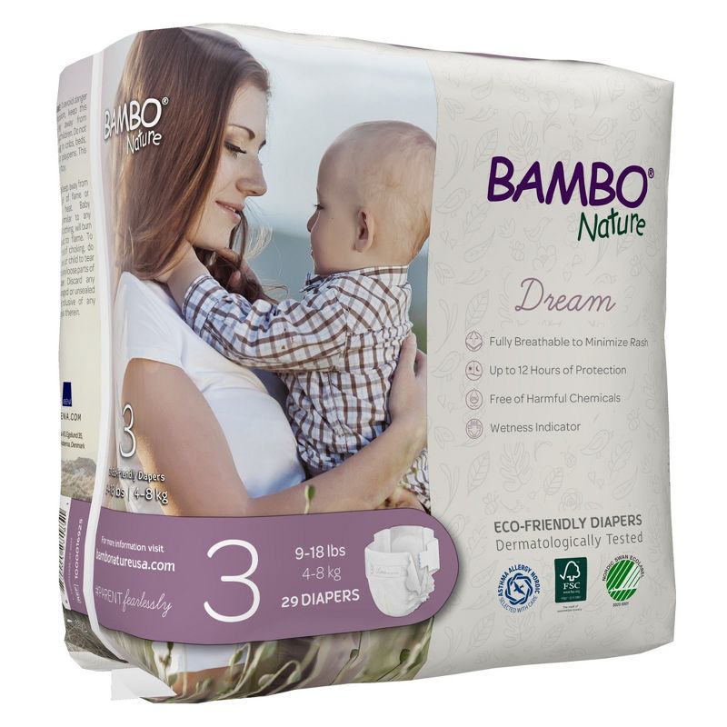 Bambo Nature Dream Disposable Diapers, Eco-Friendly, Size 3, 29 Count, 3 Packs, 87 Total, 3 of 6
