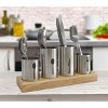 Sorbus Utensil Holder, for Spoons, Knives and Forks, Stainless Steel Cutlery Organizer with Bamboo Wood Base - 2 of 4
