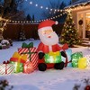 LOVSON Blow-Up Outdoor Display for Holiday,Inflatable Santa Claus and Gift Boxes,White LED Lights - 2 of 4