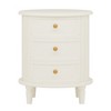 Gulches 20" Oval Farmhouse Nightstand with 3 Drawers, Fully Assembled Wood Bedside Table, Solid Legs for Bedroom Living Room - 3 of 4