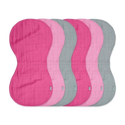 Image of green sprouts Muslin Burp Cloths made from Organic Cotton (6 pack) - Pink Set