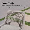 PURPLE LEAF Bar Stools Set of 2 Height Metal Bar Chairs with Back Modern Aluminum Tall Comfy Wicker Woven Boho Barstools Garden Pool Patio Outdoor - 4 of 4