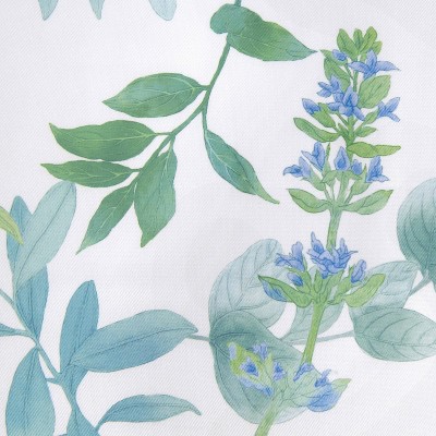 Green and Blue Botanical Fabric Shower Curtain