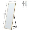 QingMoon 64" Full Length Mirror, 3 Color Dimmable, Wall Mirrors Hanging & Leaning Full Body Mirror, for Bedroom, Dressing Room - 3 of 4