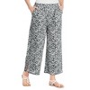 Collections Etc Star Flower Print Elasticized Waist Woven Pants - 3 of 4