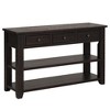 NicBex 48" Pine Wood Top Console Table Modern Entryway Table with 3 Storage Drawers and 2 Shelves Sofa Table Side Table - 3 of 4
