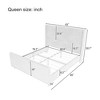 Queen/KIng Size Upholstered Platform Bed Frame with High Wingback Headboard&High Footboard, Corduroy, Cream/Taupe-ModernLuxe - 3 of 4