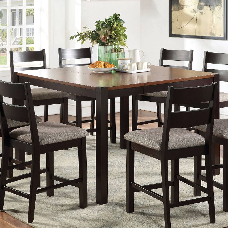 54&#34; Ulmar Square Counter Height Extendable Dining Table with Butterfly Leaf Dark Oak/Espresso - HOMES: Inside + Out, 4 of 7