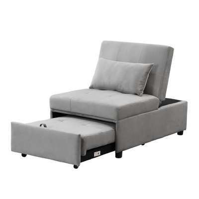 Vynxaria Folding Ottoman Sofa Bed Black – 4-in-1 Multifunctional Couch, Space-Saving, Easy Assembly for Living Room/Dorm/Office