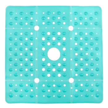 XL Non-Slip Square Shower Mat with Center Drain Hole - Slipx Solutions