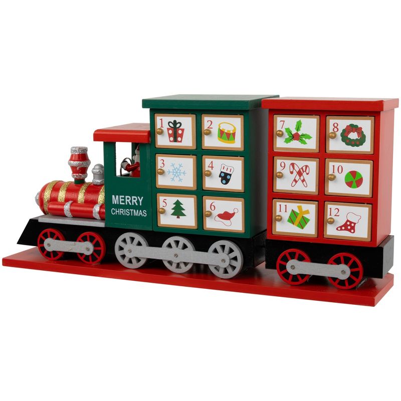 Northlight 16.5" Locomotive Train Wooden Christmas Advent Calendar, 4 of 6