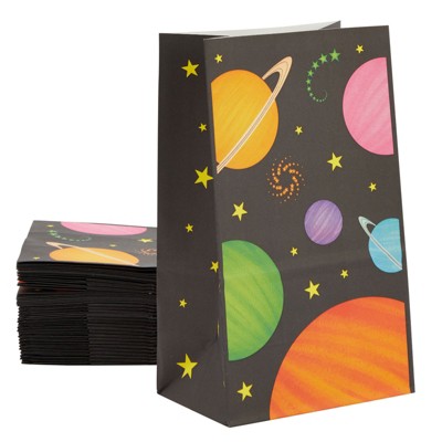 Blue Panda 36 Pack Outer Space Goodie Bags for Kids Birthday, Galaxy Themed Party Supplies, 5.5x8.7x3.3 in