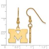 Black Bow Jewelry 14k Yellow Gold Plated Sterling Silver Michigan Wolverines NCAA Dangle Earrings - 2 of 3