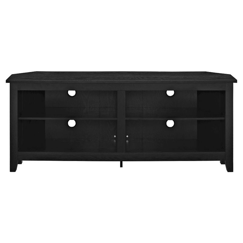 Transitional 4 Cubby Wood Open Storage Corner TV Stand for TVs up to 65" - Saracina Home, 5 of 11