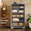 AMERLIFE 50.2" H 5 Drawer Dresser, Glossy Surface Chest of Drawers, Large Storage Organizer - 3 of 4