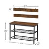Entryway Shoe Rack Bench With Coat Hooks, Hat Bag Hanging Organizer, Coat Rack Shoe Bench Set, Hall Tree Coat Rack For Foyer Front Door - 2 of 3