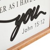 Faithful Finds Wooden Farmhouse Christian Wall Decor Sign, John 15:12 Bible Verse, Love One Another As I Have Loved You (12 x 15 In) - 3 of 4
