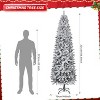 7.5ft Pre-Lit Pencil Snow Flocked Christmas Tree Hinged Artificial Xmas Tree W/ Remote-controlled Multi-Color - 4 of 4