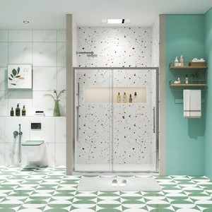 NicBex Shower Door 44"-48"Wx72"H Double Sliding Shower Door with 1/4" (6mm) Tempered Glass for Walk-in Shower - 1 of 4