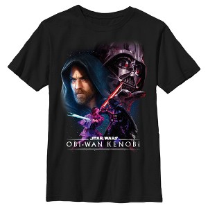 Boy's Star Wars: Obi-Wan Kenobi Vader and Kenobi Face Off T-Shirt - 1 of 4