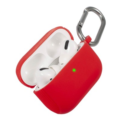 Insten Case Compatible with AirPods Pro - Protective Silicone Skin Cover with Keychain, Red