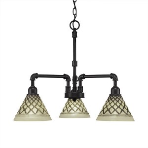 Toltec Lighting Vintage 3 - Light Chandelier in  Dark Granite with 7" Chocolate Icing Shade - 1 of 1