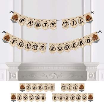 Big Dot of Happiness Party 'Til You're Pooped - Poop Emoji Party Bunting Banner - Party Decorations