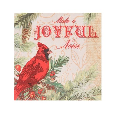 Transpac 6.5 in Multicolor Christmas Joyful Cardinal Napkin Set of 20 Disposable Paper Napkins for Holiday Celebrations