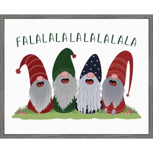 Amanti Art 28"x23" Fa La La La La Gnomes by Rosana Laiz Blursbyai Framed Canvas Wall Art - 1 of 4