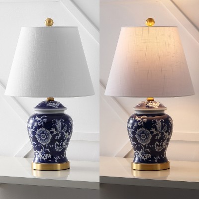 Penelope 22" Chinoiserie Blue and White LED Table Lamp