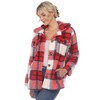 Women's Plaid Shacket -White Mark - 2 of 4