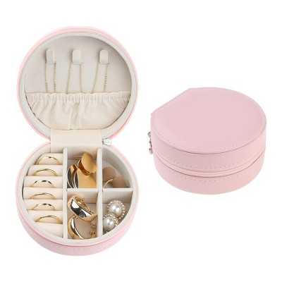 Unique Bargains Small Portable PU Leather Display Holder Travel Jewelry Box for Girls' Birthday Gifts