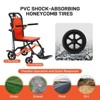 Lightweight Folding Transport Wheelchair Weighs Only 18 lbs, Locking Handbrake, with Removable Flip Armrests, Swinging Footrests, Supports 220 lbs - 3 of 4