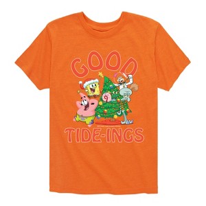 Boys' SpongeBob SquarePants Good Tide Short Sleeve Graphic T-Shirt - Heather Orange - Medium - 1 of 4