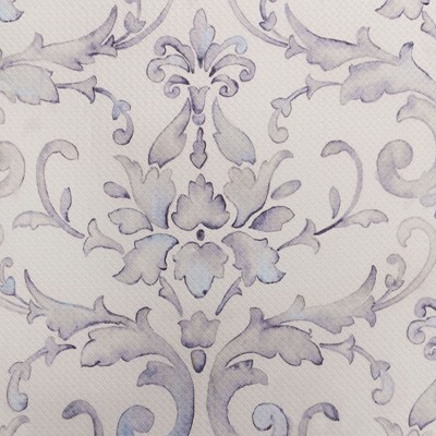 Cream and Blue Damask Anti-Fatigue Kitchen Mat