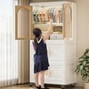 KTMBDW 25.59" Side Wide Folding Wardrobe Cabinet with Door, Portable Closet Organizer with Wheels, Plastic Storage Cabinet for Apartments, Bedroom - 3 of 4