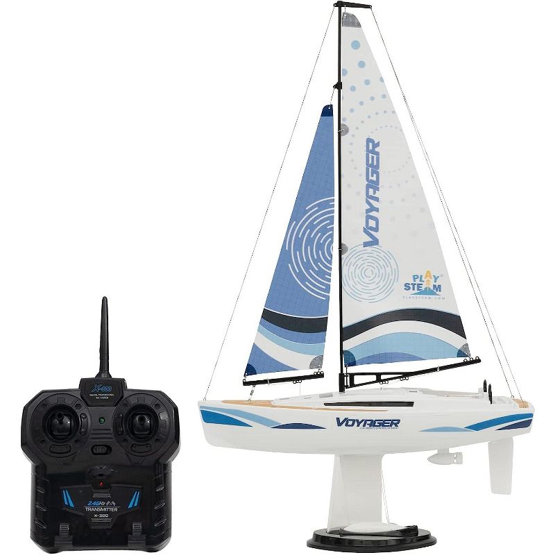 Playsteam XB05001B Voyager 280 Motor-Power RC Sailboat - Blue, 4 of 7