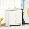 HOMCOM 32" Farmhouse Barn Door Style Sideboard, Buffet Storage Cabinet Coffee Bar for Living Room or Entryway - 2 of 4