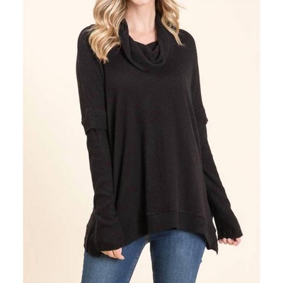 ★送料・関税込★SIO★COWL NECK WARMER LONG SLEEVE★ CSDAJIO Women's Sexy Draped Cowl Neck Long Sleeve Cut Out T