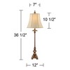 Regency Hill Juliette 36 1/2" Tall Skinny Large Buffet Traditional End Table Lamps Set of 2 Brown Light Bronze Finish Living Room Bedroom Bedside - 4 of 4