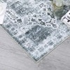Non-Slip Machine Washable 2x3 Vintage Print Area Rug, Distressed Low Pile Entryway Doormat for Kitchen Bathroom Bedroom, Taupe - 4 of 4