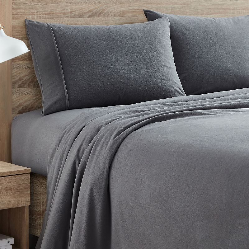 Solid Flannel Sheets Warm and Cozy Extra Deep Pockets by Sweet Home Collection™, 1 of 6