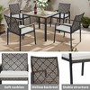 Aortzio 25.19"W 5-Piece Square Outdoor Dining Set with Umbrella Hole - 4 of 4