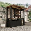 Famapy Outdoor Kitchen BBQ Grill Station with Storage, Galvanized Steel Frame & Dual Prep Tables Bar Table - 2 of 4