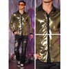 Lars Amadeus Men's Long Sleeves Button Down Party Disco Glitter Metallic Shirt - image 4 of 4