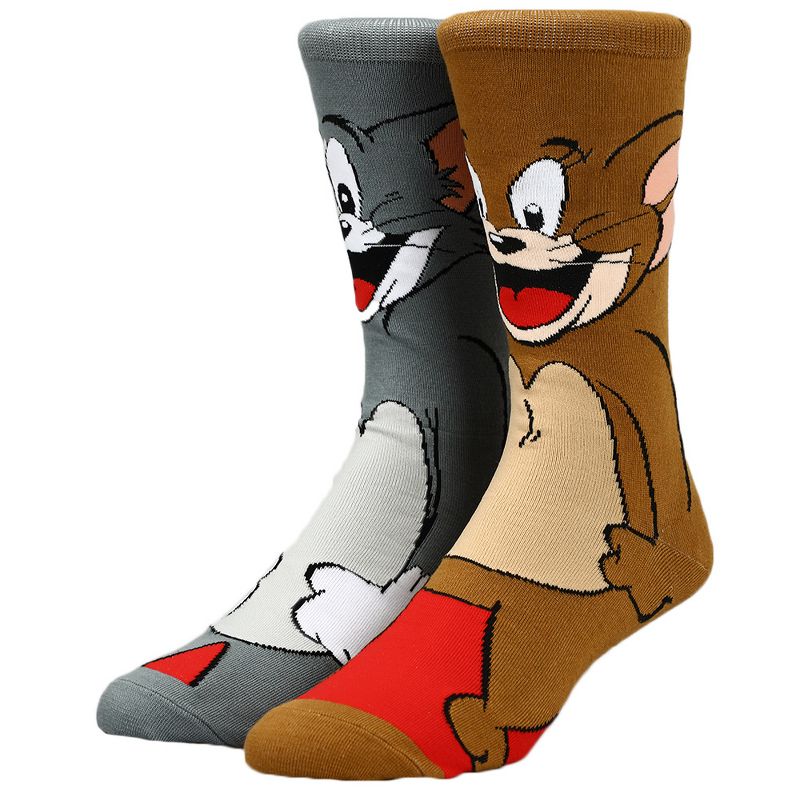 Tom And Jerry Animigos 360 Cartoon Character Odd Casual Crew Socks for Men, 1 of 3