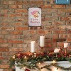 Lomsoe Vintage Christmas Pink Santa Metal Tin Sign,Vintage Santa Wall Art Decor,Pink Christmas Wall Decor 8x10 Inch Christmas Gift - 2 of 4